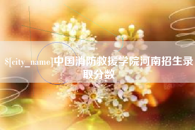 简阳中国消防救援学院河南招生录取分数