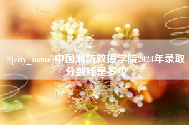 简阳中国消防救援学院2024年录取分数线是多少