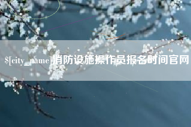 简阳消防设施操作员报名时间官网